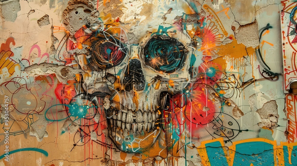 Fototapeta premium Graffiti pattern wallpaper