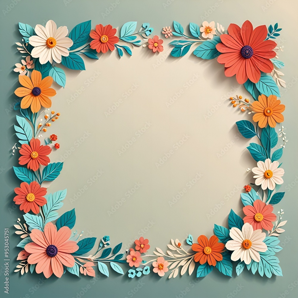 abstract floral frame abstract floral frame