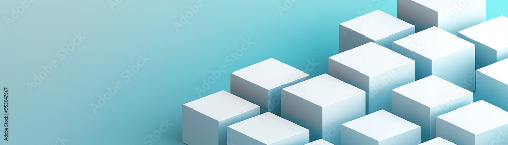 Modern abstract of stacked white cubes on a gradient blue background, creating a minimalist geometric pattern and futuristic feel. Modern abstract of stacked white cubes on a gradient blue background, creating a minimalist geometric pattern and futuristic feel.