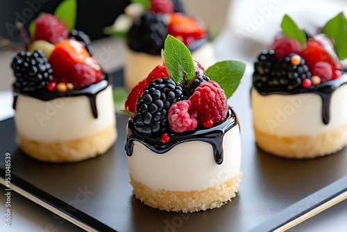 Handmade Dessert Weddings, Minimalist, and Elegant visualized in a wedding reception where minimalist, elegant desserts are plated and ready to be served