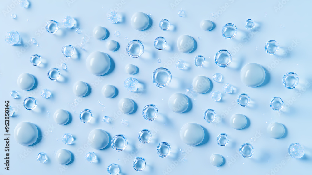 Minimalist hyaluronic acid molecules arranged in a symmetrical pattern. conveys balance and harmony in skin care formulas. Symmetrical. Illustration