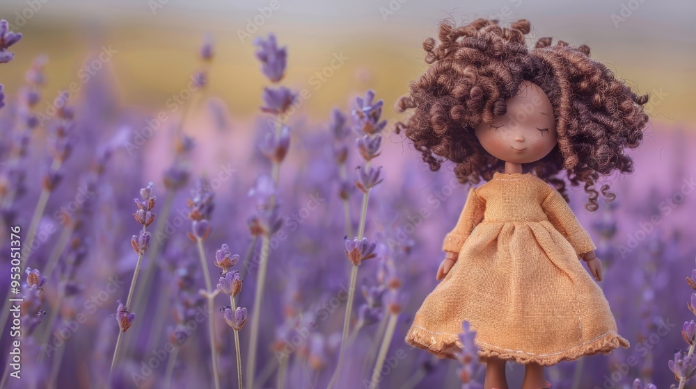 Fototapeta premium Doll in a Lavender Field..