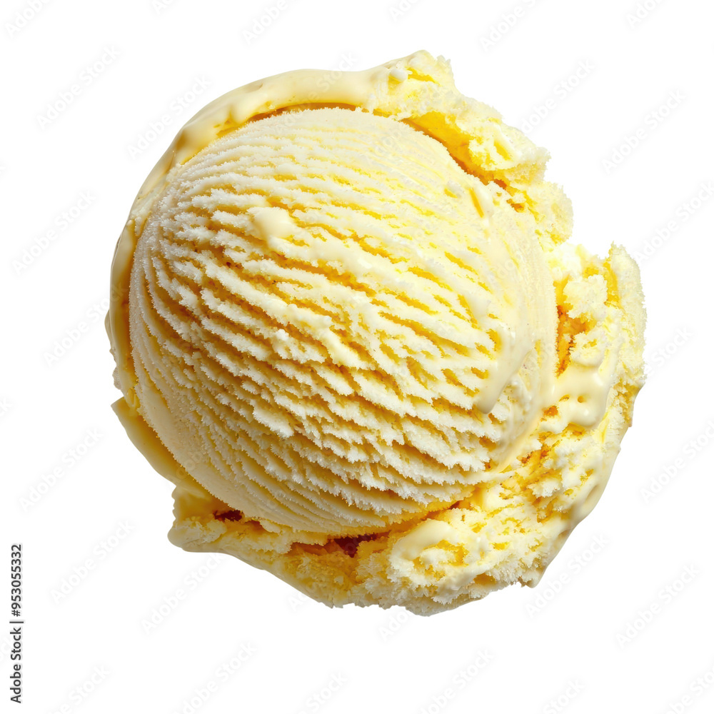 A delicious scoop of creamy yellow vanilla ice cream. A delicious scoop of creamy yellow vanilla ice cream.