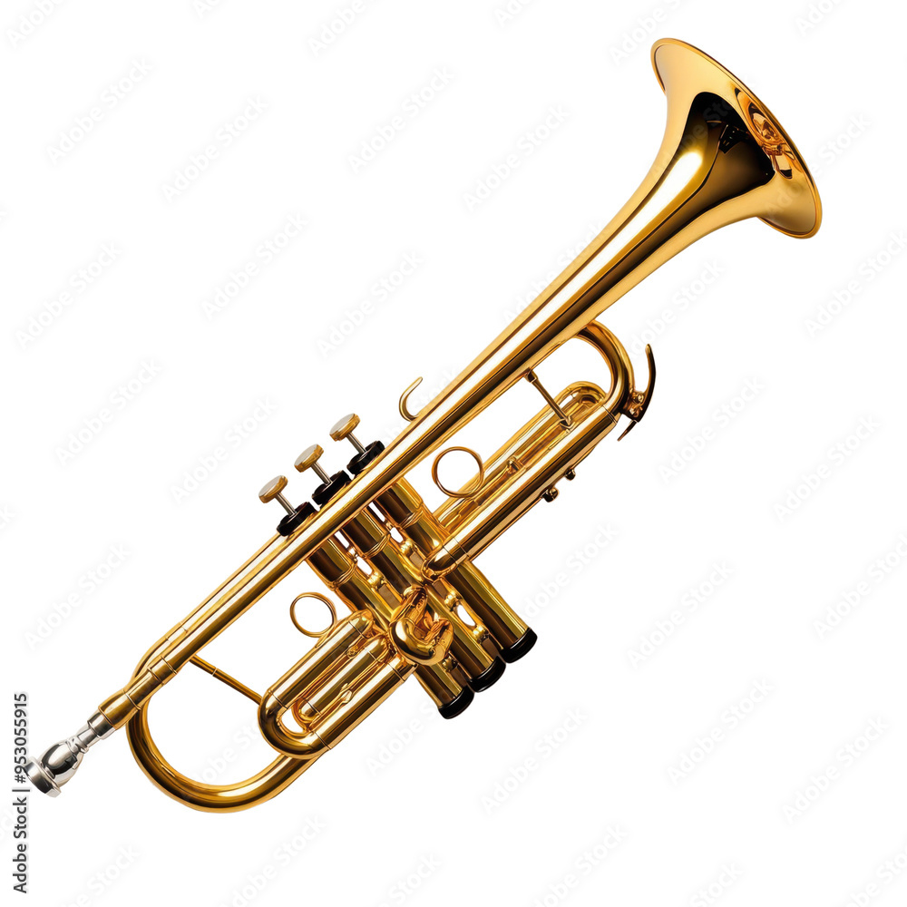 Obraz premium A shiny brass trumpet.