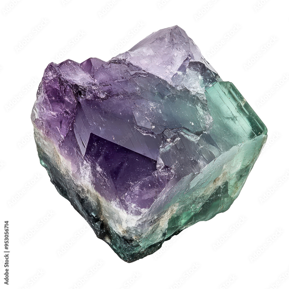 Obraz premium A stunning, multicolored fluorite crystal.