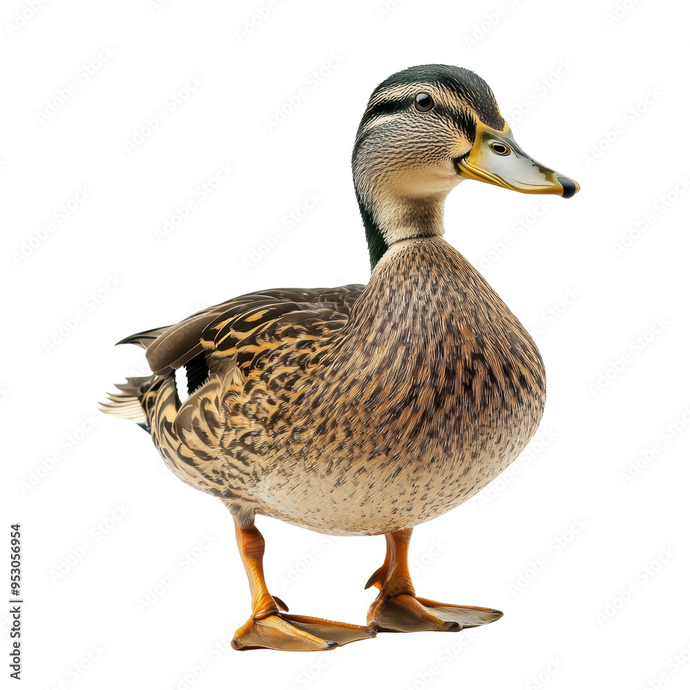 A vibrant and detailed image of a standing duck. A vibrant and detailed image of a standing duck.