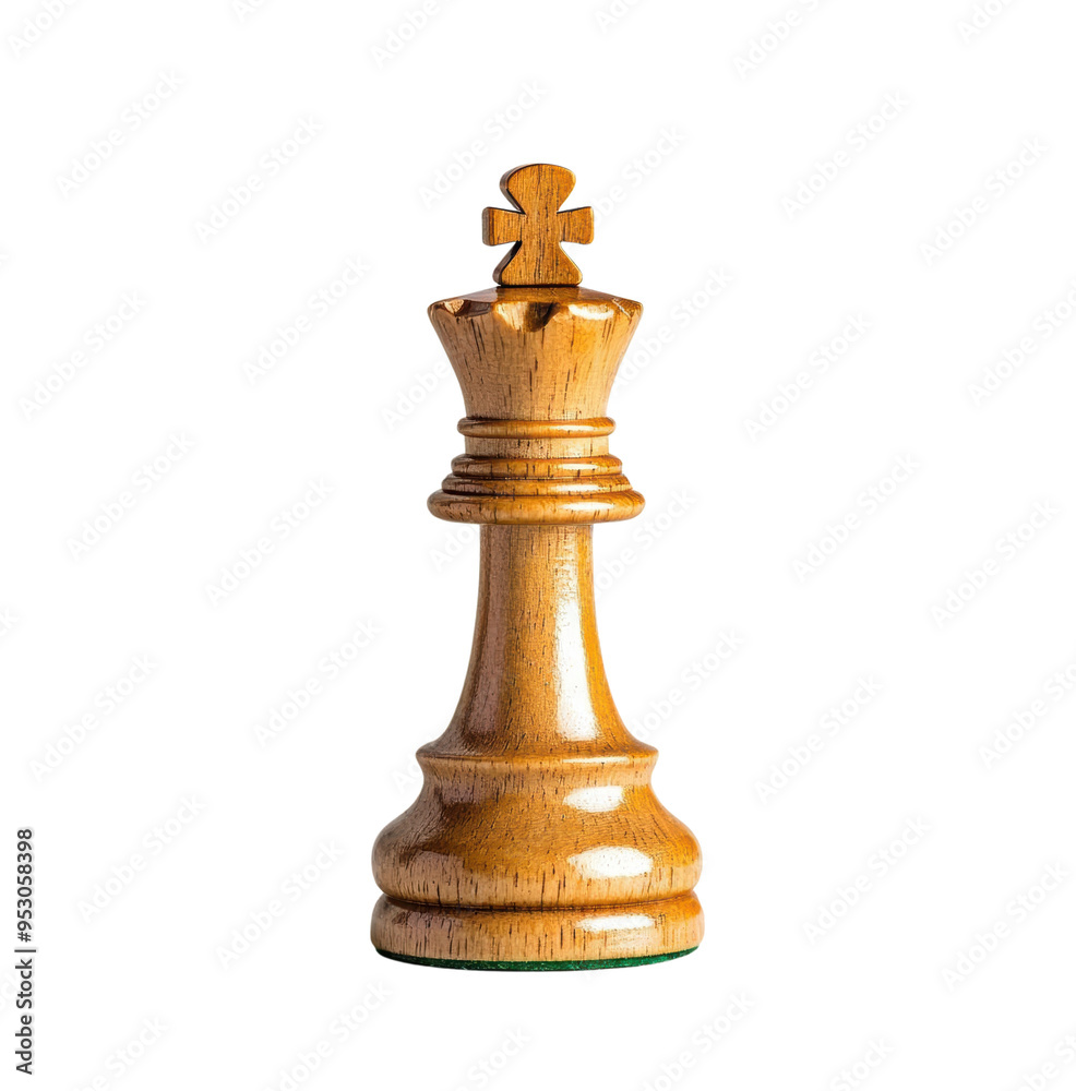 Close-up of a wooden chess king piece. Close-up of a wooden chess king piece.