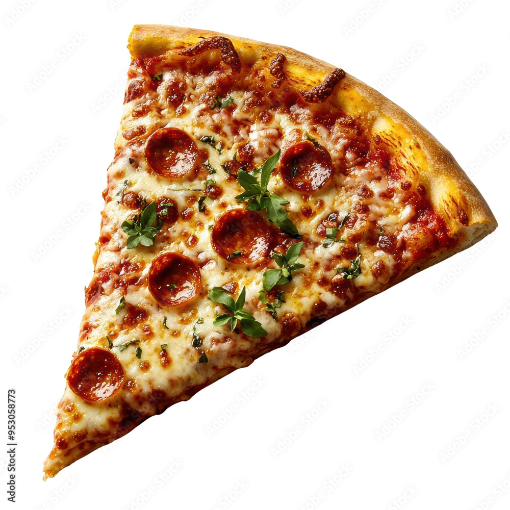 Delicious slice of pepperoni pizza. Delicious slice of pepperoni pizza.