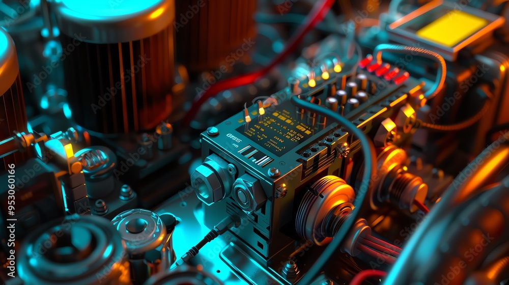 A detailed 3D render of a mechanic s digital alternator tester A detailed 3D render of a mechanic s digital alternator tester