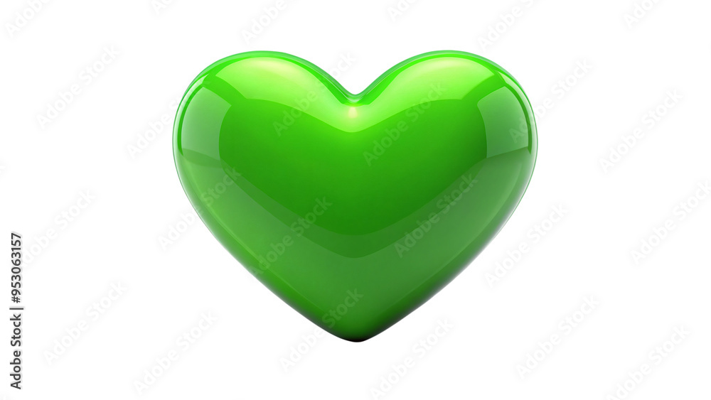 Green heart symbol isolated on white, perfect for design Green heart symbol isolated on white, perfect for design