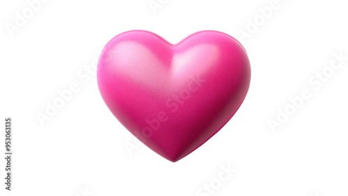 Shiny pink heart icon, perfect for design