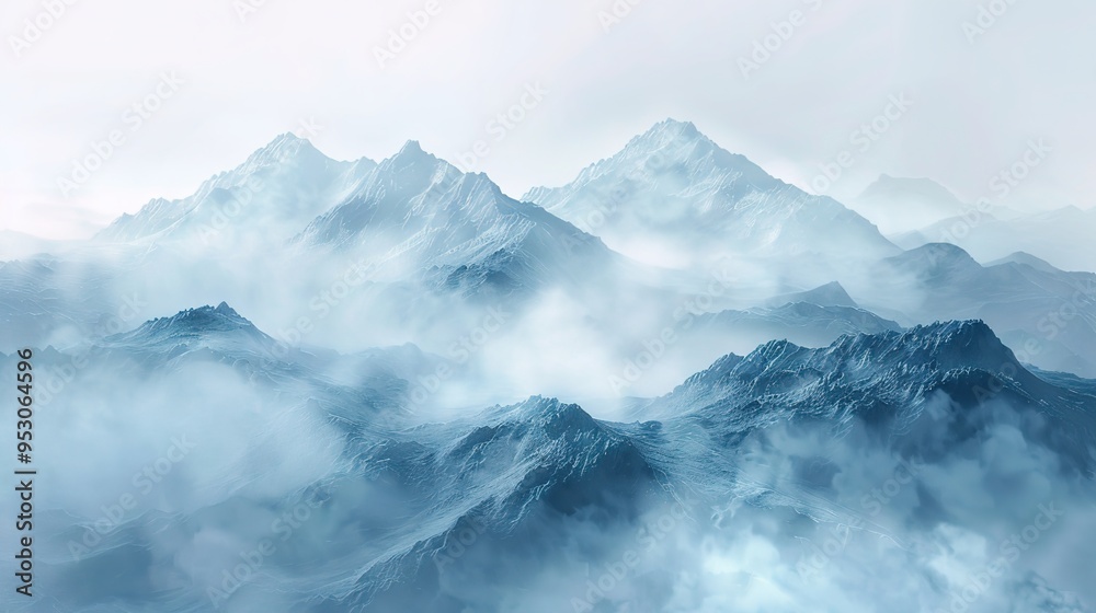 Fototapeta premium foggy mountain pattern wallpaper
