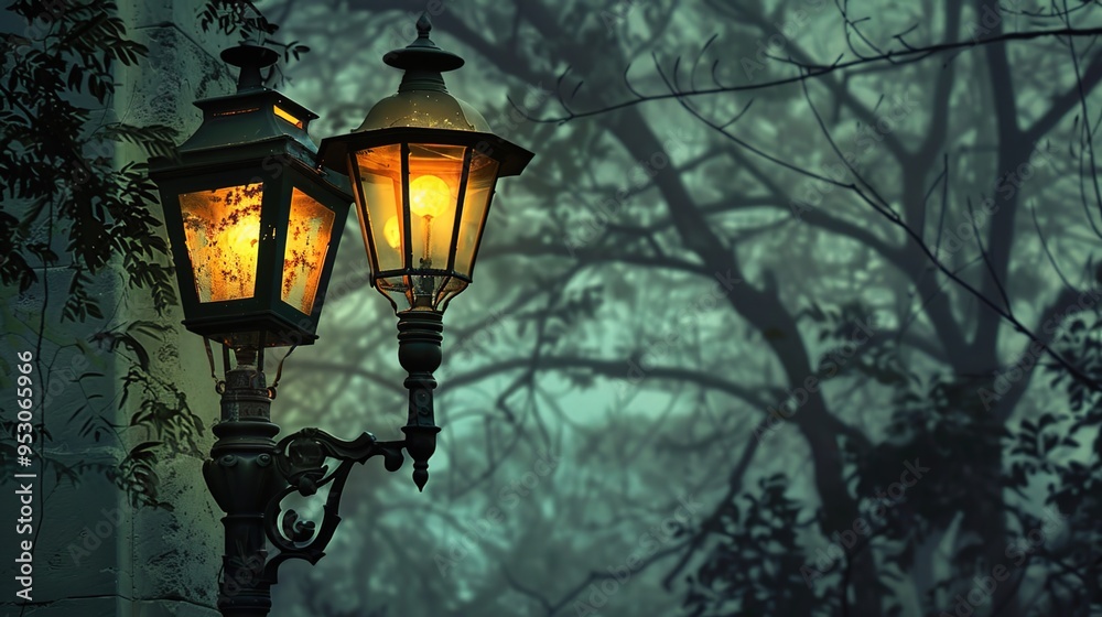 street lamp pattern wallpaper