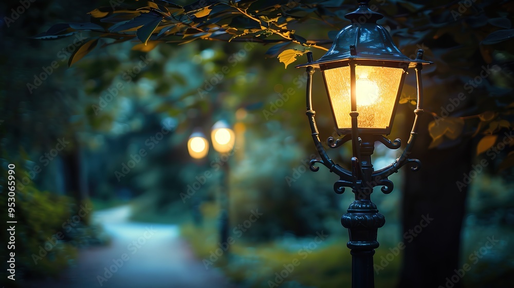 street lamp pattern wallpaper