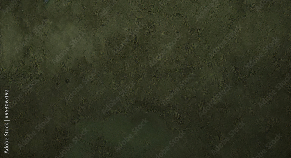 Fototapeta premium Matte green texture or background with stains, waves and grain elements. Image with place for text. Template for design 