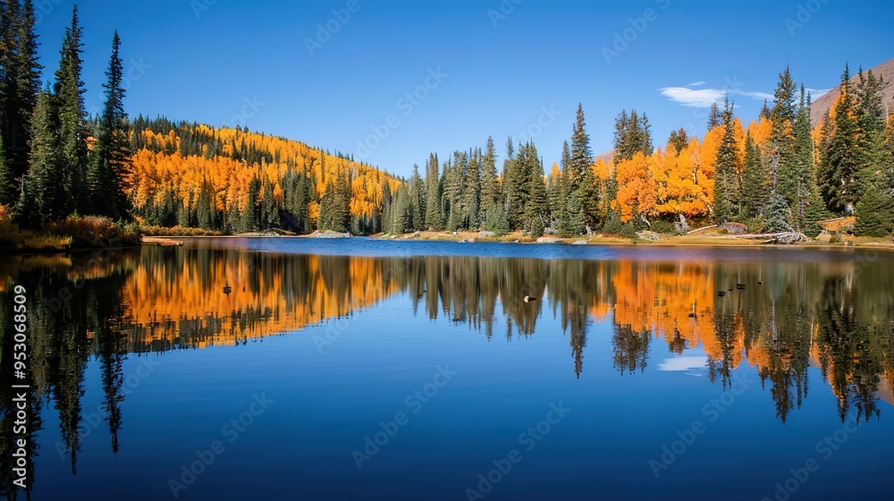 Obraz premium Serene lake pattern wallpaper