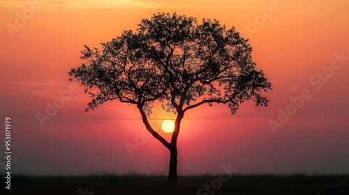 Sunset with tree wallpaper