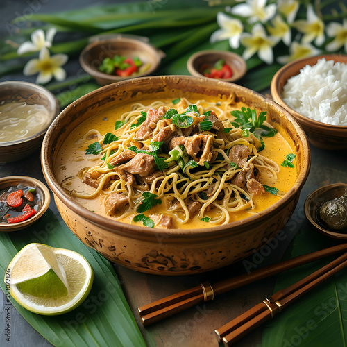 Khao Soi a Northern Thai inspired noodle dish photo