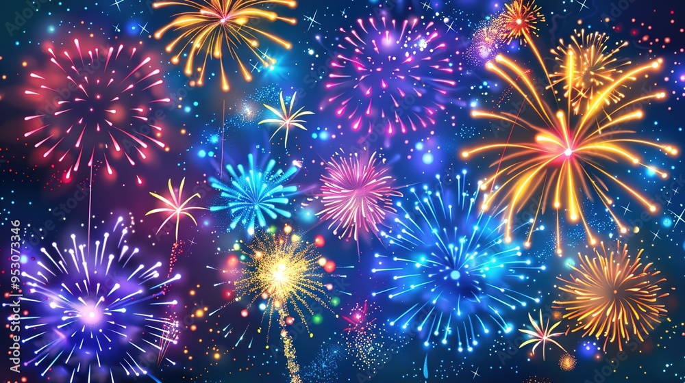 Fototapeta premium Firework display wallpaper