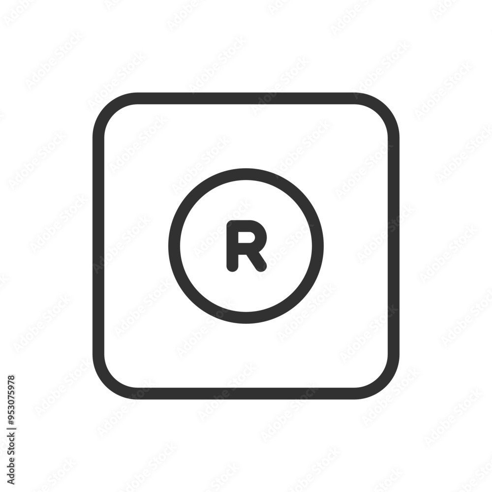 Registered Mark symbol icon. Modern, simple flat vector illustration for web site or mobile app Registered Mark symbol icon. Modern, simple flat vector illustration for web site or mobile app