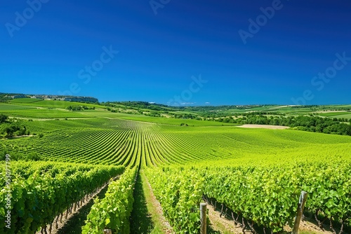 Wallpaper Mural Rolling vineyards under a clear sky during Fete de la Musique in France.  Torontodigital.ca