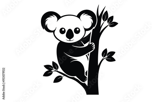 Minimal Koala Clinging to Tree J.eps