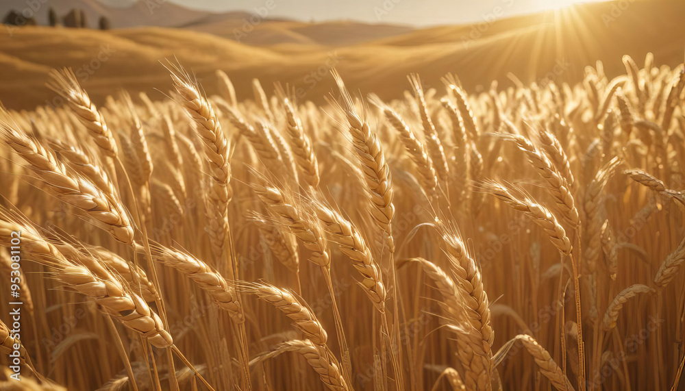 Golden Wheat Field under the Midday Sun Golden Wheat Field under the Midday Sun