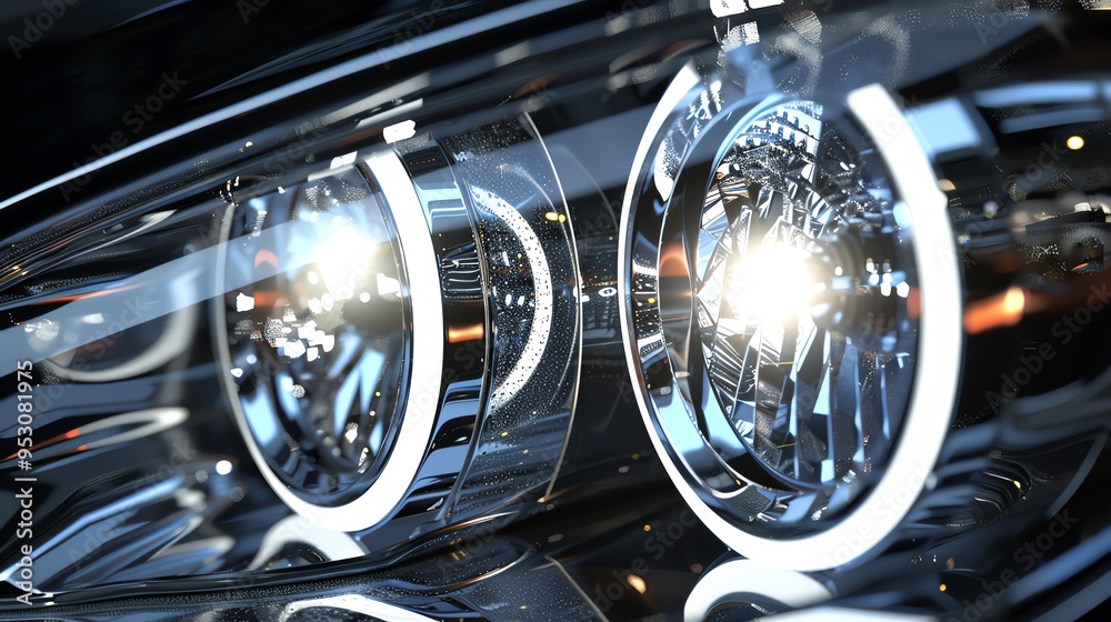 A 3D render of an email campaign promoting headlight restoration deals A 3D render of an email campaign promoting headlight restoration deals