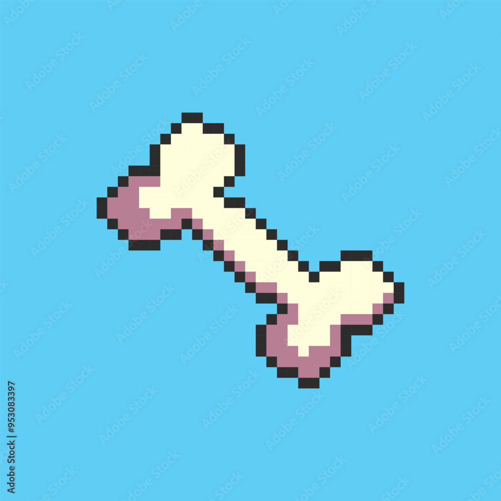 Obraz premium Pixel art bone game asset design