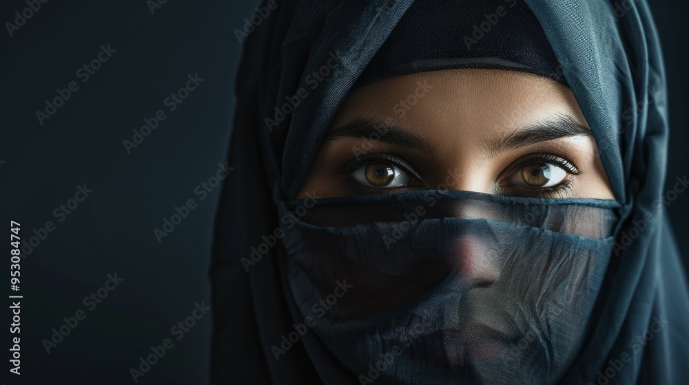 Modern Muslim woman wearing hijab stands confidently in an urban setting, exuding empowerment and diversity. Modern Muslim woman wearing hijab stands confidently in an urban setting, exuding empowerment and diversity.