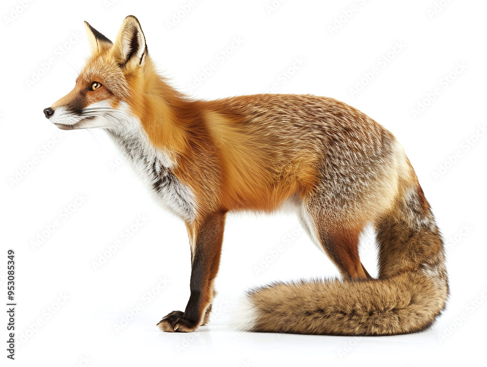 Fototapeta premium Fox Isolated on White Background