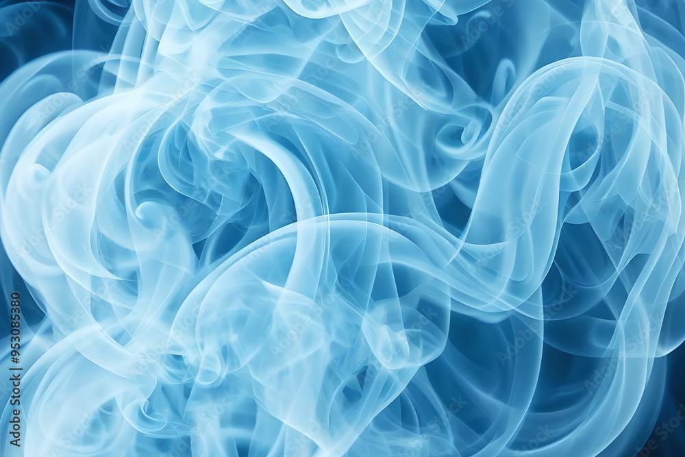 Light blue smoke clouds, abstract background.