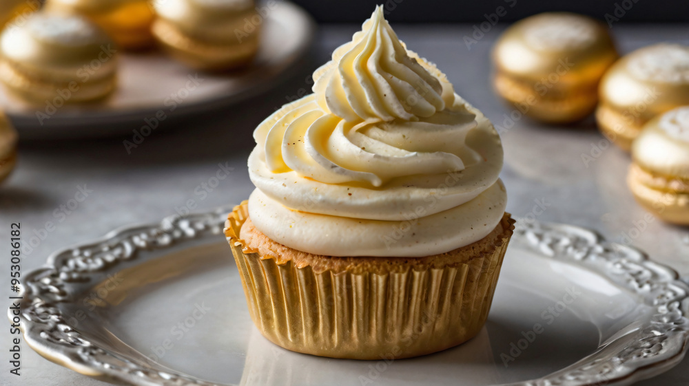 A dessert menu for a cupcake party with a sweet, smooth topping A dessert menu for a cupcake party with a sweet, smooth topping