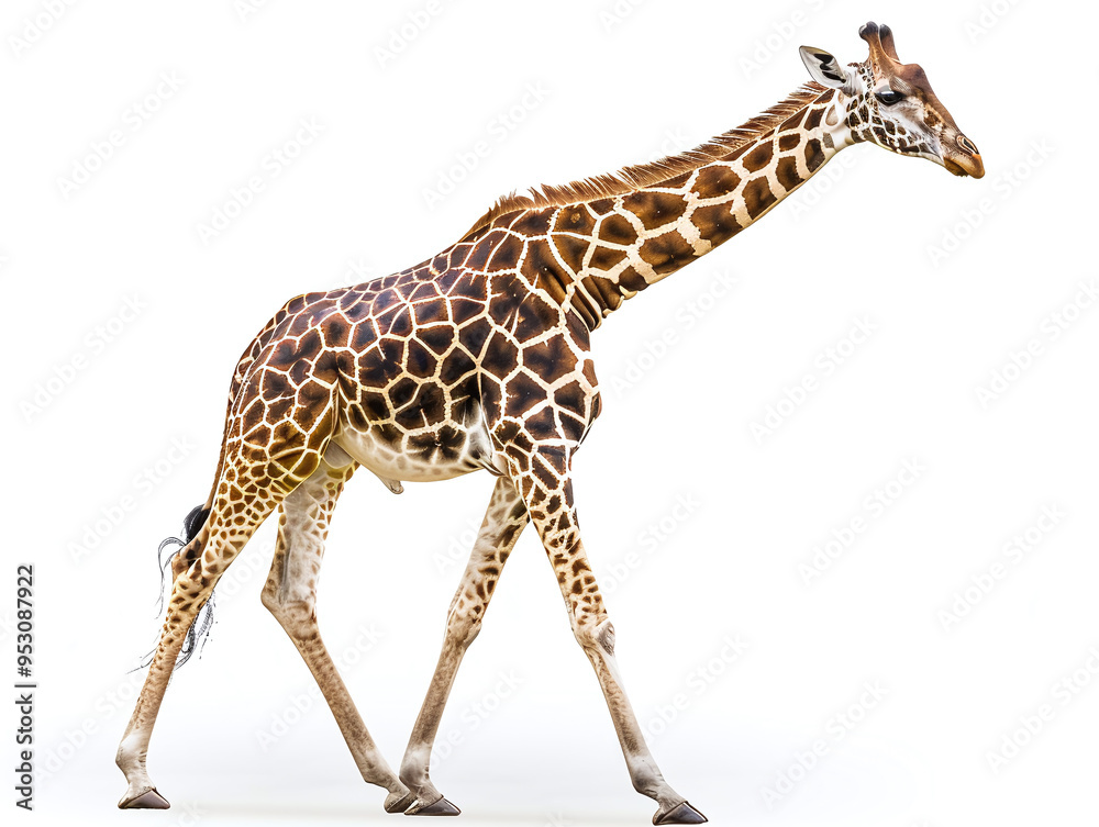 Fototapeta premium Giraffe Isolated on White Background