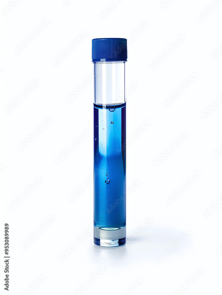 Isolated Medical Test Tube with Blue Liquid on White Background for Laboratory, Science, or Research Use Isolated Medical Test Tube with Blue Liquid on White Background for Laboratory, Science, or Research Use