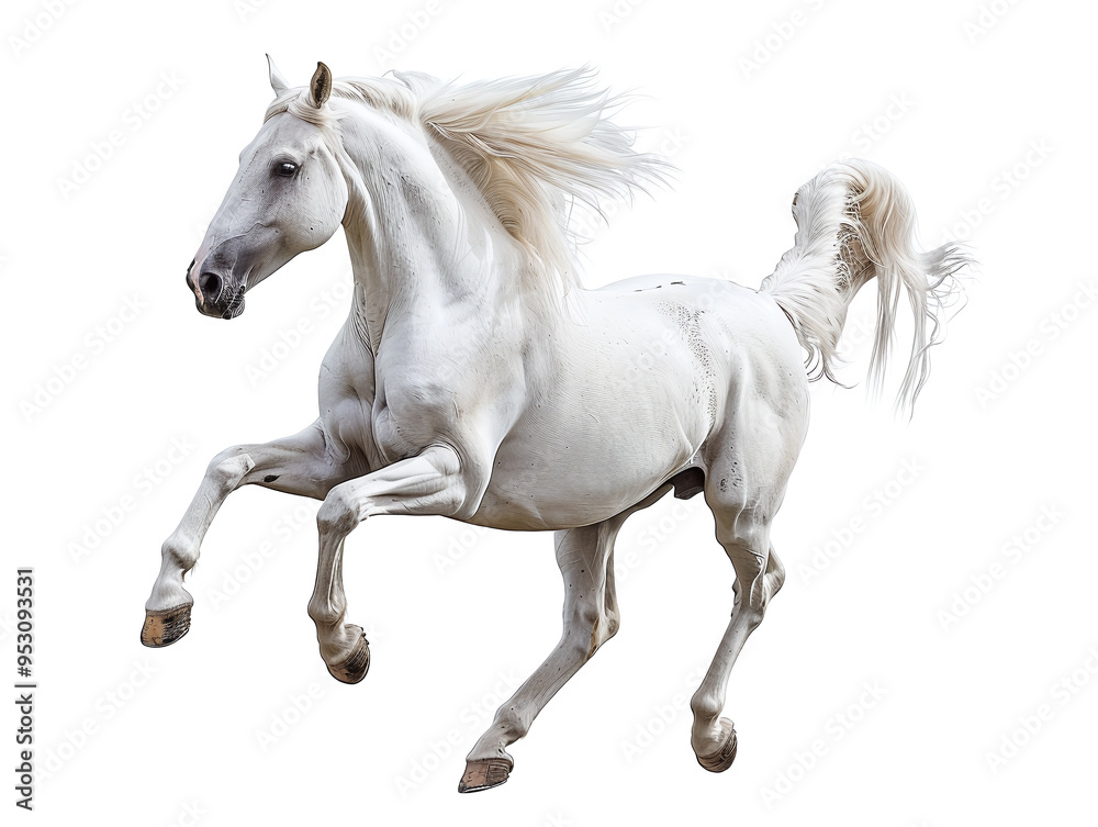 Obraz premium White Horse Isolated on White Background
