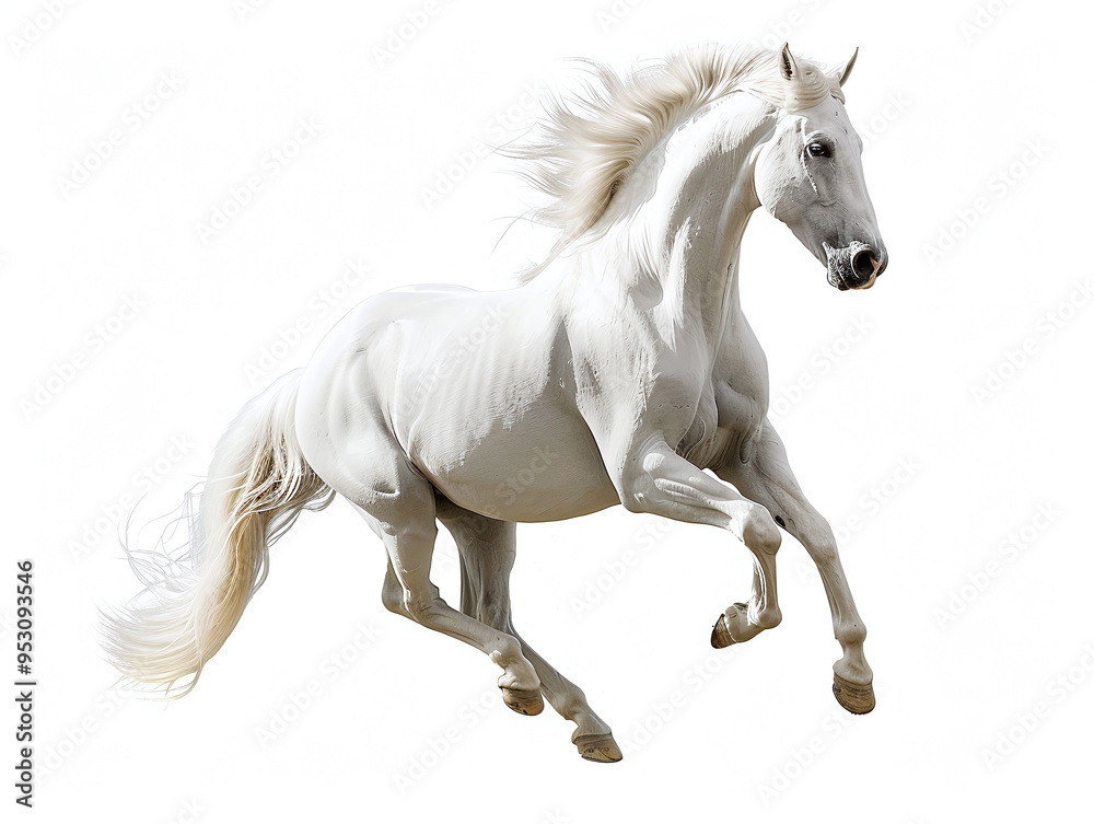 White Horse Isolated on White Background White Horse Isolated on White Background