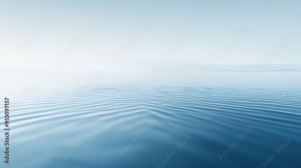 The image is of a calm body of water with a blue color. The water is still and has a smooth surface. The sky above the water is clear and blue, creating a serene and peaceful atmosphere The image is of a calm body of water with a blue color. The water is still and has a smooth surface. The sky above the water is clear and blue, creating a serene and peaceful atmosphere