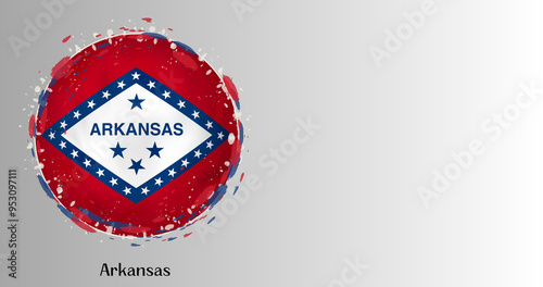Arkansas flag badge banner