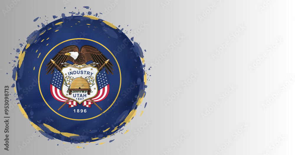 Fototapeta premium Utah flag badge