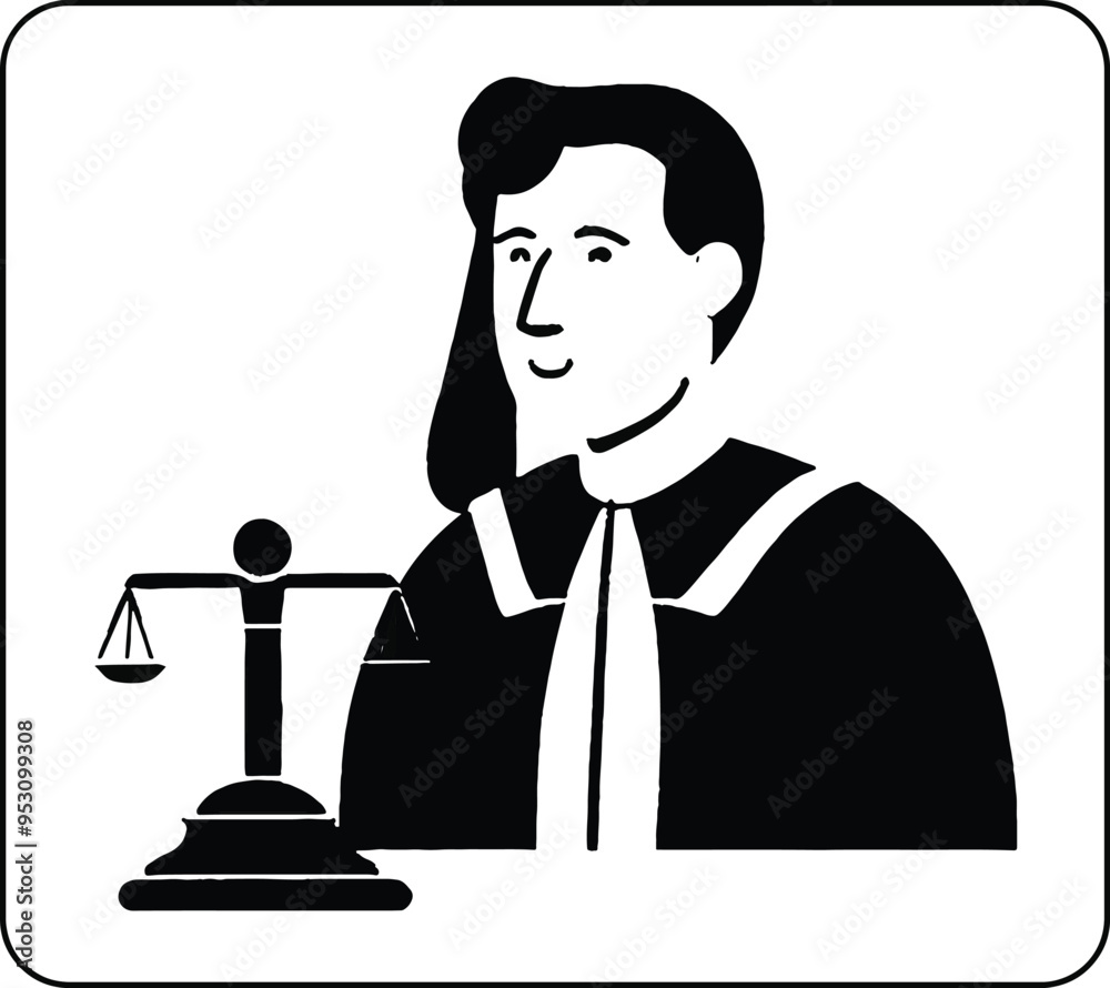 icon of a judge with a scale symbol icon of a judge with a scale symbol