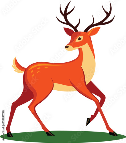 Vector prancing deer 