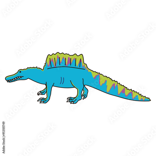 スピノサウルスのイラスト