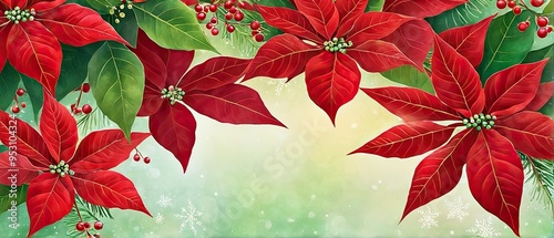 Christmas Poinsettias Background photo