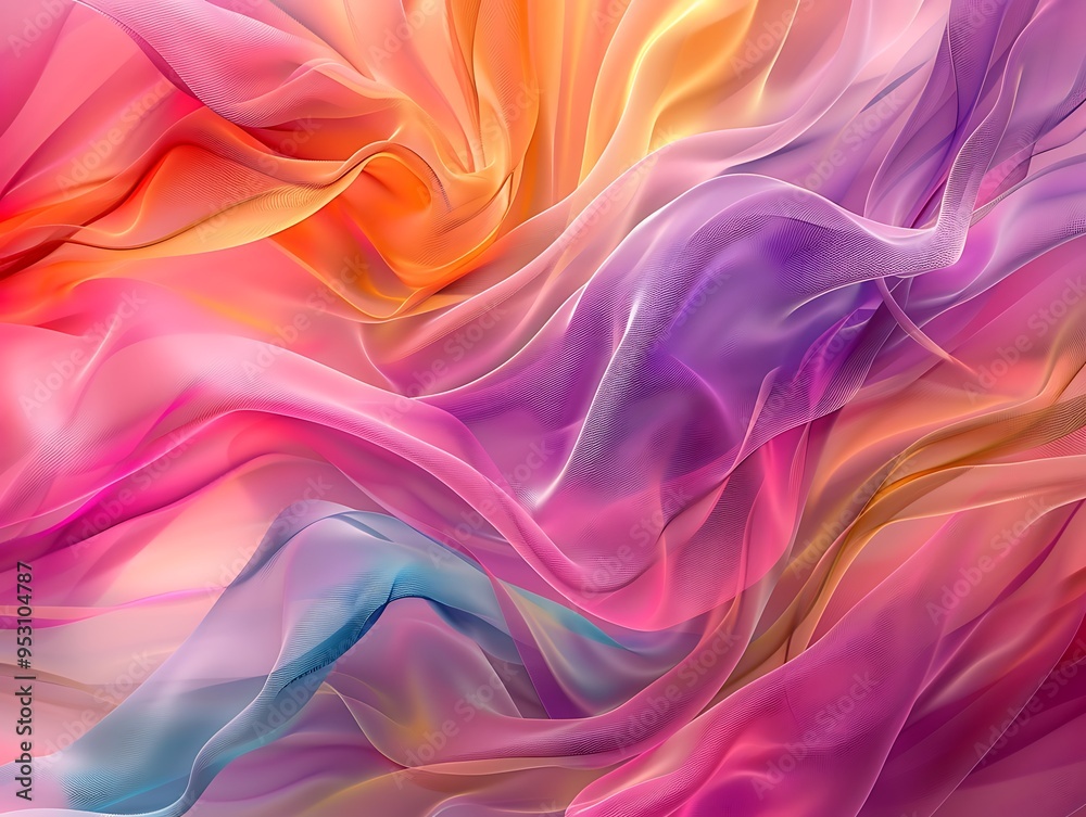 An artistic image featuring waves of vibrant colors flowing in a seamless pattern, perfect for backgrounds An artistic image featuring waves of vibrant colors flowing in a seamless pattern, perfect for backgrounds