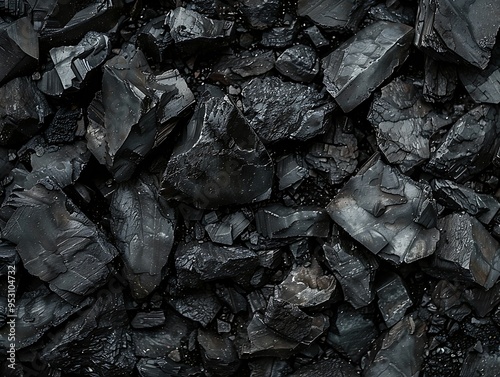 background of coal stones in gray and black