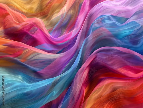 An artistic image featuring waves of vibrant colors flowing in a seamless pattern, perfect for backgrounds
