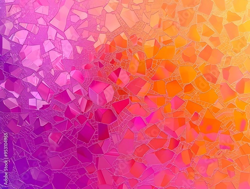 Pixelated pink mosaic, varying shades, high-angle view, digital and retro