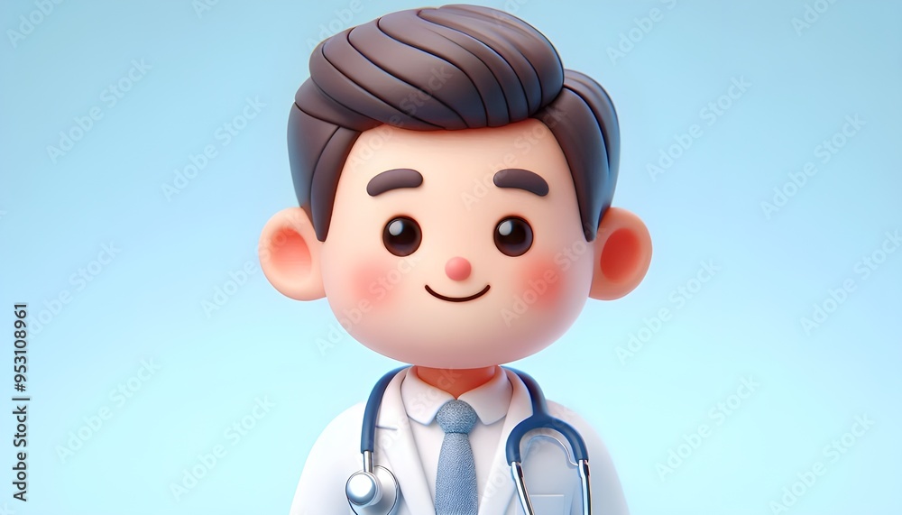 doctor 3d cartoon character with stethoscope doctor 3d cartoon character with stethoscope