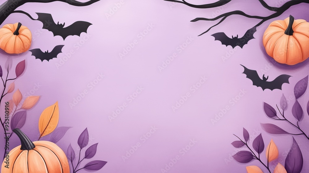 purple background halloween Watercolor style purple background halloween Watercolor style